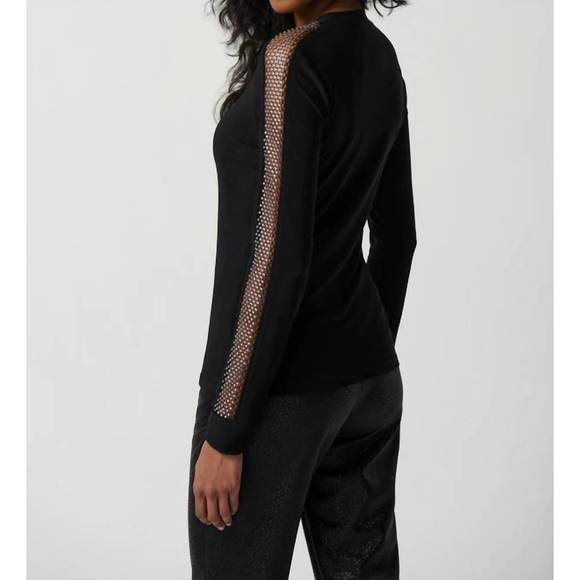 NEW JOSEPH RIBKOFF long sleeve top in black - Picture 3 of 4
